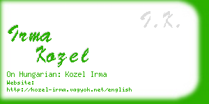 irma kozel business card